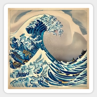 Katsushika's The Great Wave off Kanagawa Reimagined Sticker